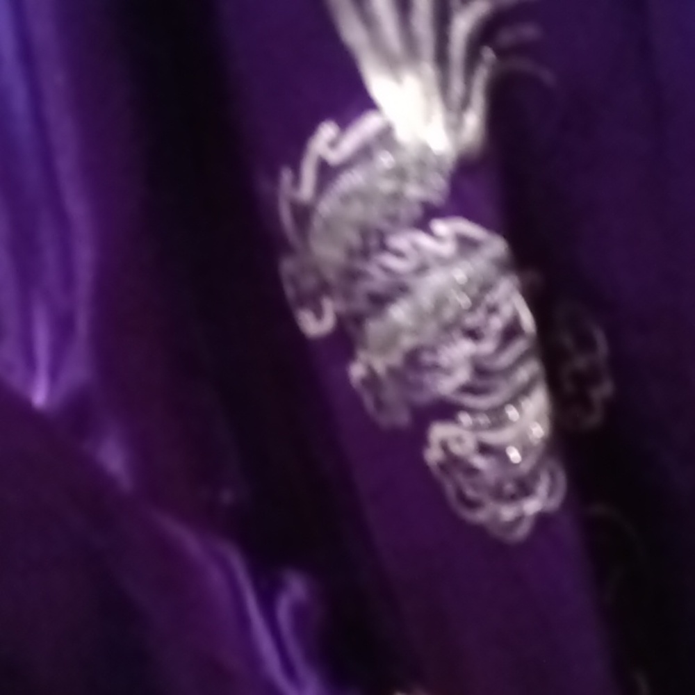 FINAL PRICE Silver Dragon lavender/purple reversible l/s robe w dragons L/XL/FS - Picture 5 of 11